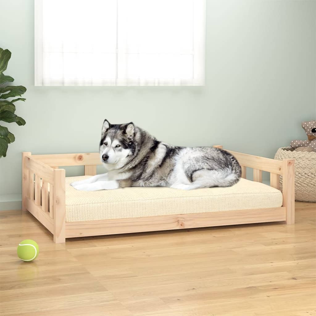 Dog Bed 105.5X75.5X28 Cm Solid Wood Pine