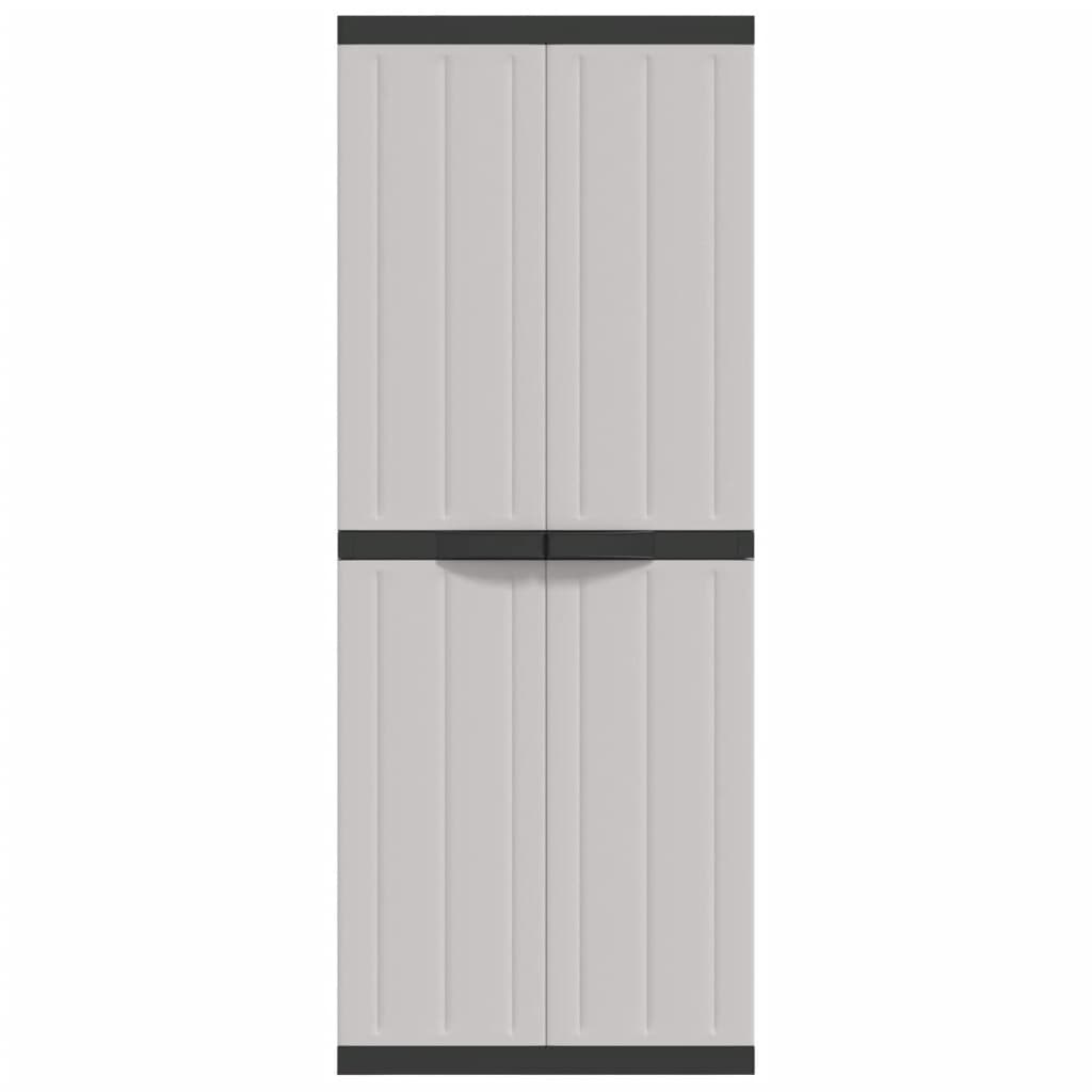 Outdoor Storage Cabinet Grey And Black 65X37x165 Cm Pp