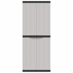 Outdoor Storage Cabinet Grey And Black 65X37x165 Cm Pp