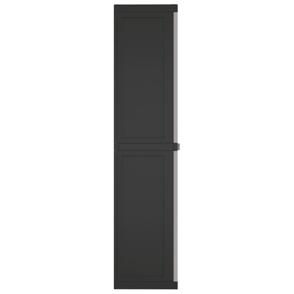 Outdoor Storage Cabinet Grey And Black 65X37x165 Cm Pp