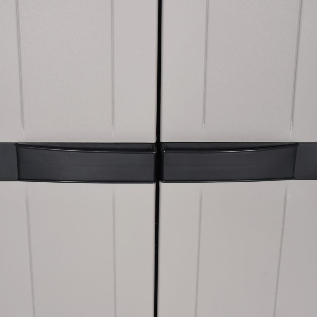 Outdoor Storage Cabinet Grey And Black 65X37x165 Cm Pp