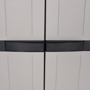 Outdoor Storage Cabinet Grey And Black 65X37x165 Cm Pp