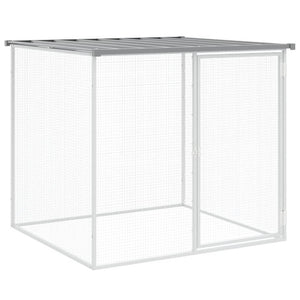 Chicken Cage With Roof Light Grey 203X98x90 Cm Galvanised Steel