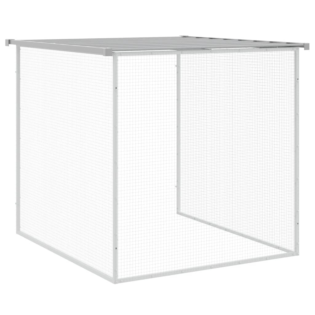 Chicken Cage With Roof Light Grey 203X98x90 Cm Galvanised Steel