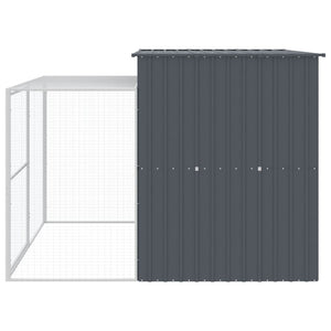 Dog House With Run Anthracite 214X253x181 Cm Galvanised Steel