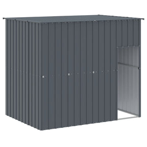 Dog House With Run Anthracite 214X661x181 Cm Galvanised Steel