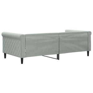 Day Bed Light Grey 92X187 Cm Single Size Velvet