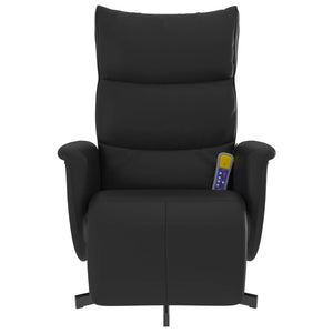 Massage Recliner Chair With Footrest Black Faux Leather