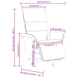 Massage Recliner Chair With Footrest Dark Grey Fabric