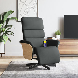 Massage Recliner Chair With Footrest Dark Grey Fabric