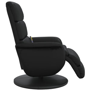 Massage Recliner Chair With Footrest Black Faux Leather