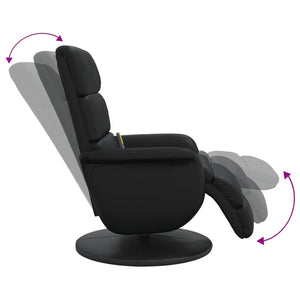 Massage Recliner Chair With Footrest Black Faux Leather