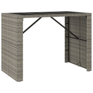 5 Piece Garden Bar Set With Cushions Grey Poly Rattan