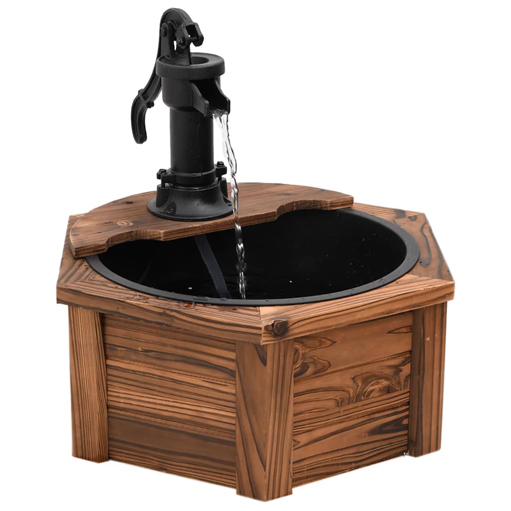 Water Fountain With Pump 57X57x53 Cm Solid Wood Fir