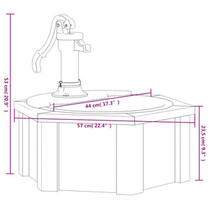 Water Fountain With Pump 57X57x53 Cm Solid Wood Fir