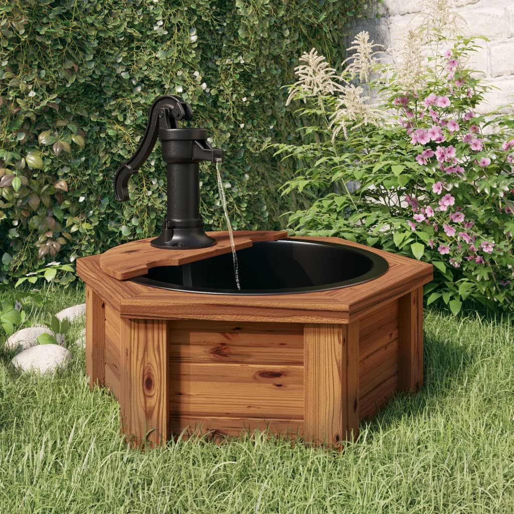 Water Fountain With Pump 57X57x53 Cm Solid Wood Fir