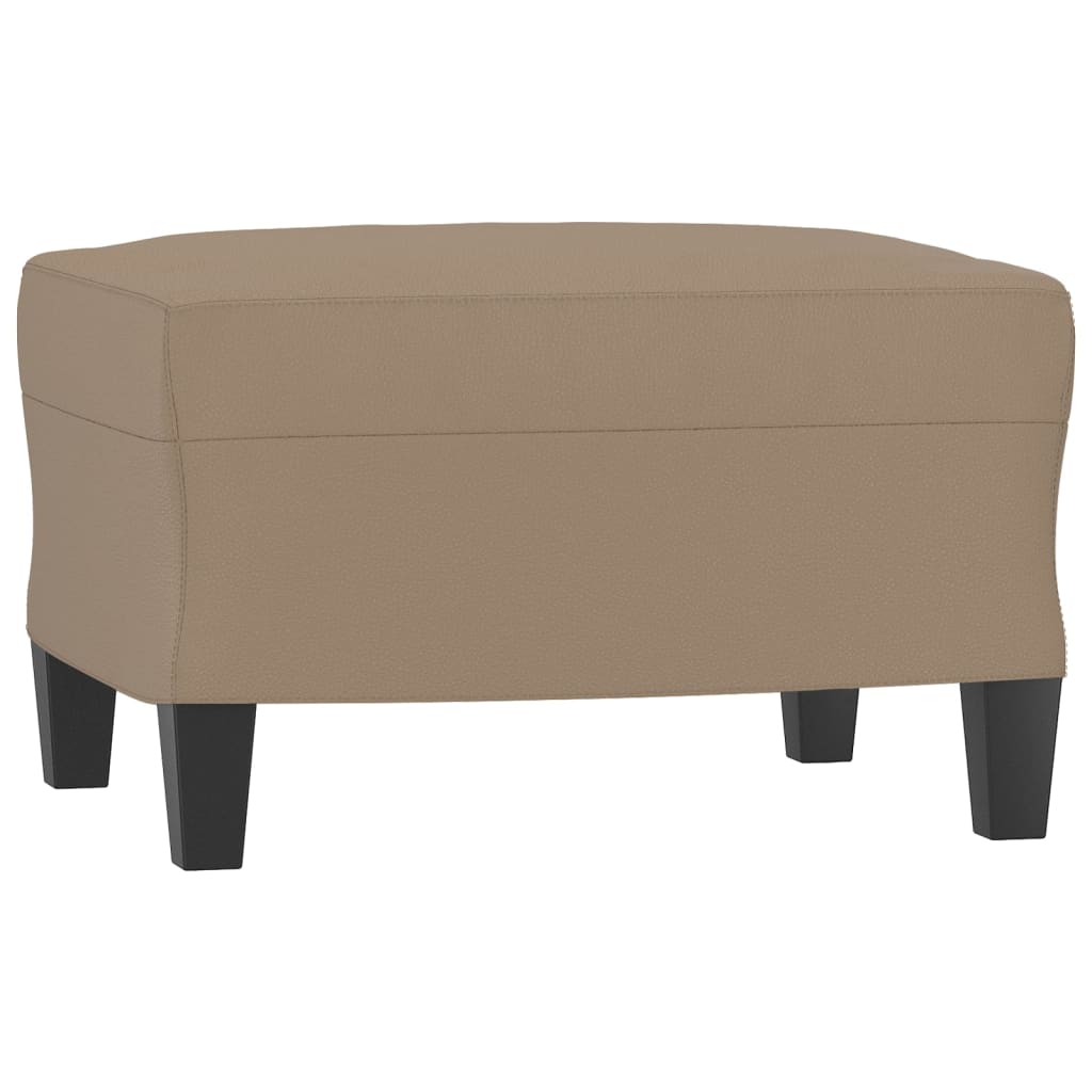 Sofa Chair With Footstool Cappuccino 60 Cm Faux Leather