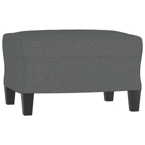 3-Seater Sofa With Footstool Dark Grey 180 Cm Fabric