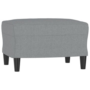 3-Seater Sofa With Footstool Light Grey 180 Cm Fabric