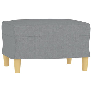 3-Seater Sofa With Footstool Light Grey 180 Cm Fabric