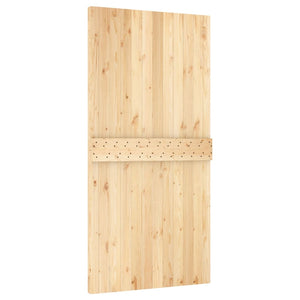 Sliding Door With Hardware Set 100X210 Cm Solid Wood Pine