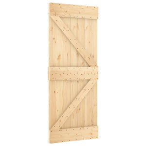 Sliding Door With Hardware Set 85X210 Cm Solid Wood Pine