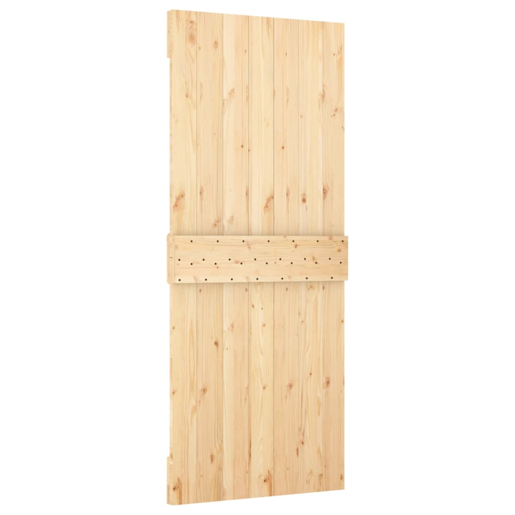 Sliding Door With Hardware Set 85X210 Cm Solid Wood Pine