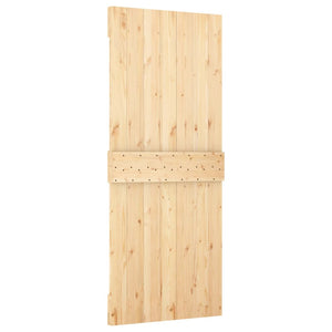 Sliding Door With Hardware Set 85X210 Cm Solid Wood Pine