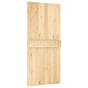 Sliding Door With Hardware Set 95X210 Cm Solid Wood Pine