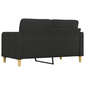 2-Seater Sofa Black 140 Cm Fabric