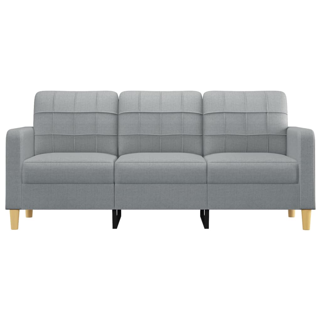 3-Seater Sofa Light Grey 180 Cm Fabric