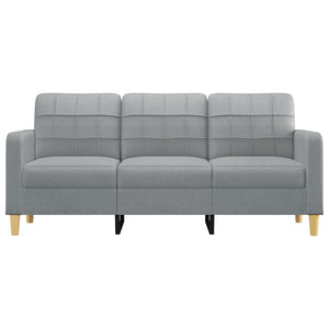 3-Seater Sofa Light Grey 180 Cm Fabric
