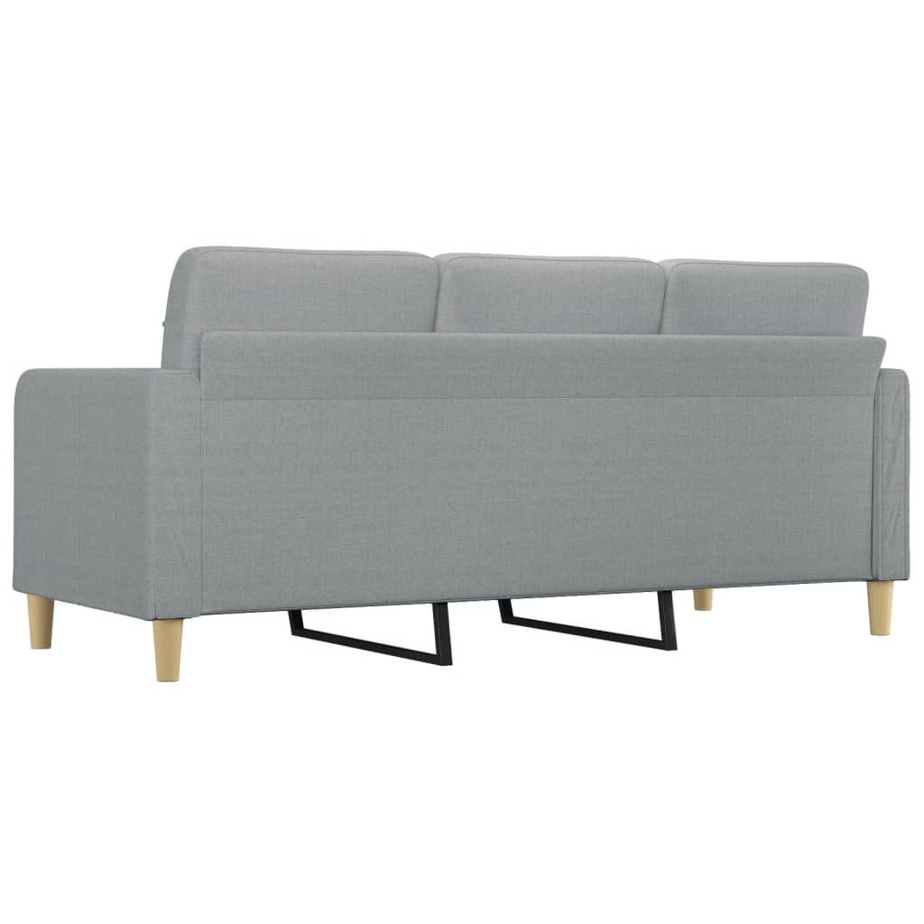 3-Seater Sofa Light Grey 180 Cm Fabric