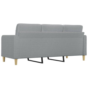 3-Seater Sofa Light Grey 180 Cm Fabric