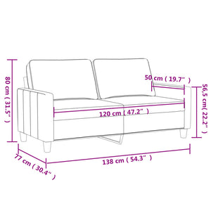 2-Seater Sofa Dark Grey 120 Cm Velvet