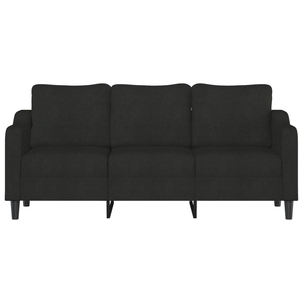 3-Seater Sofa Black 180 Cm Fabric