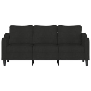 3-Seater Sofa Black 180 Cm Fabric