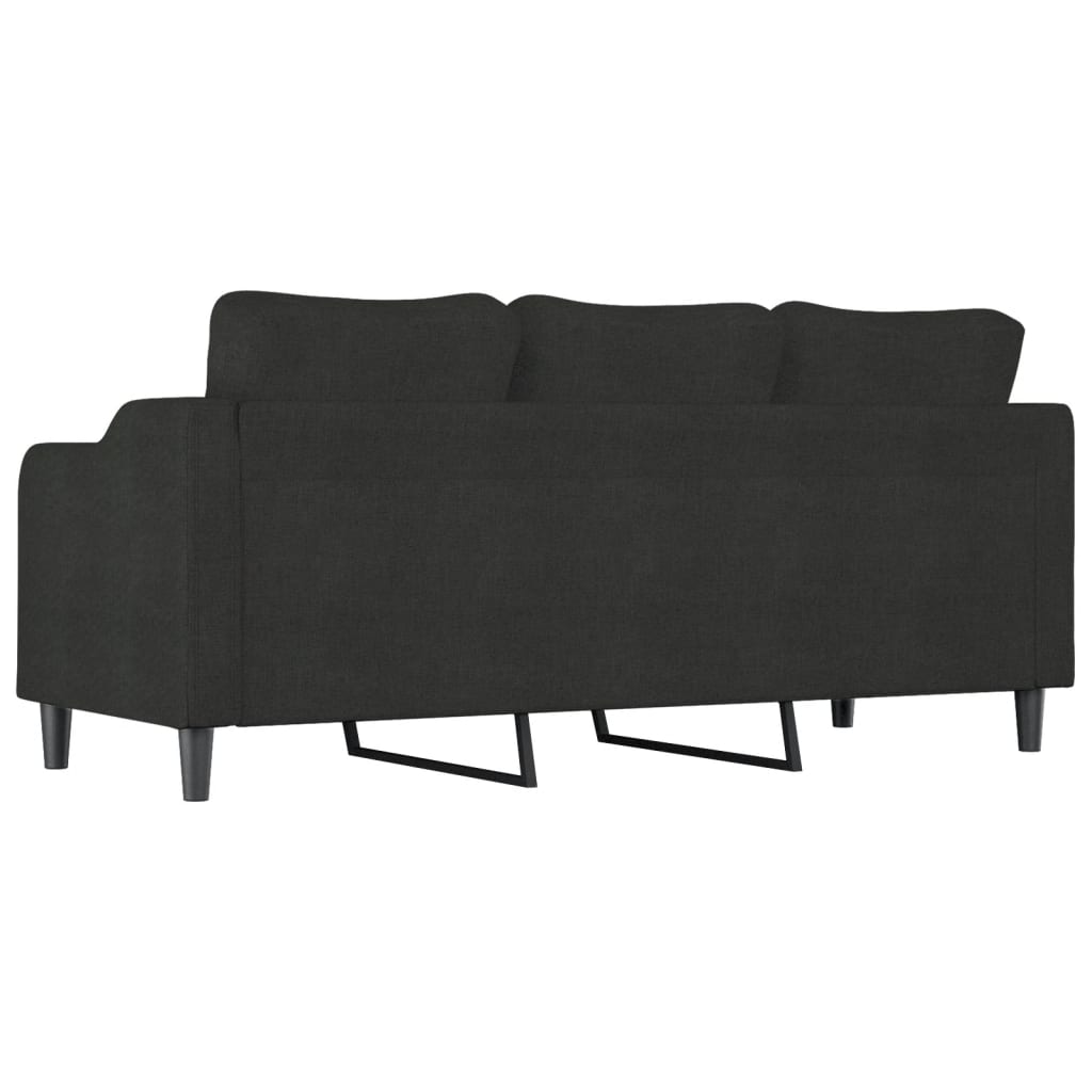 3-Seater Sofa Black 180 Cm Fabric