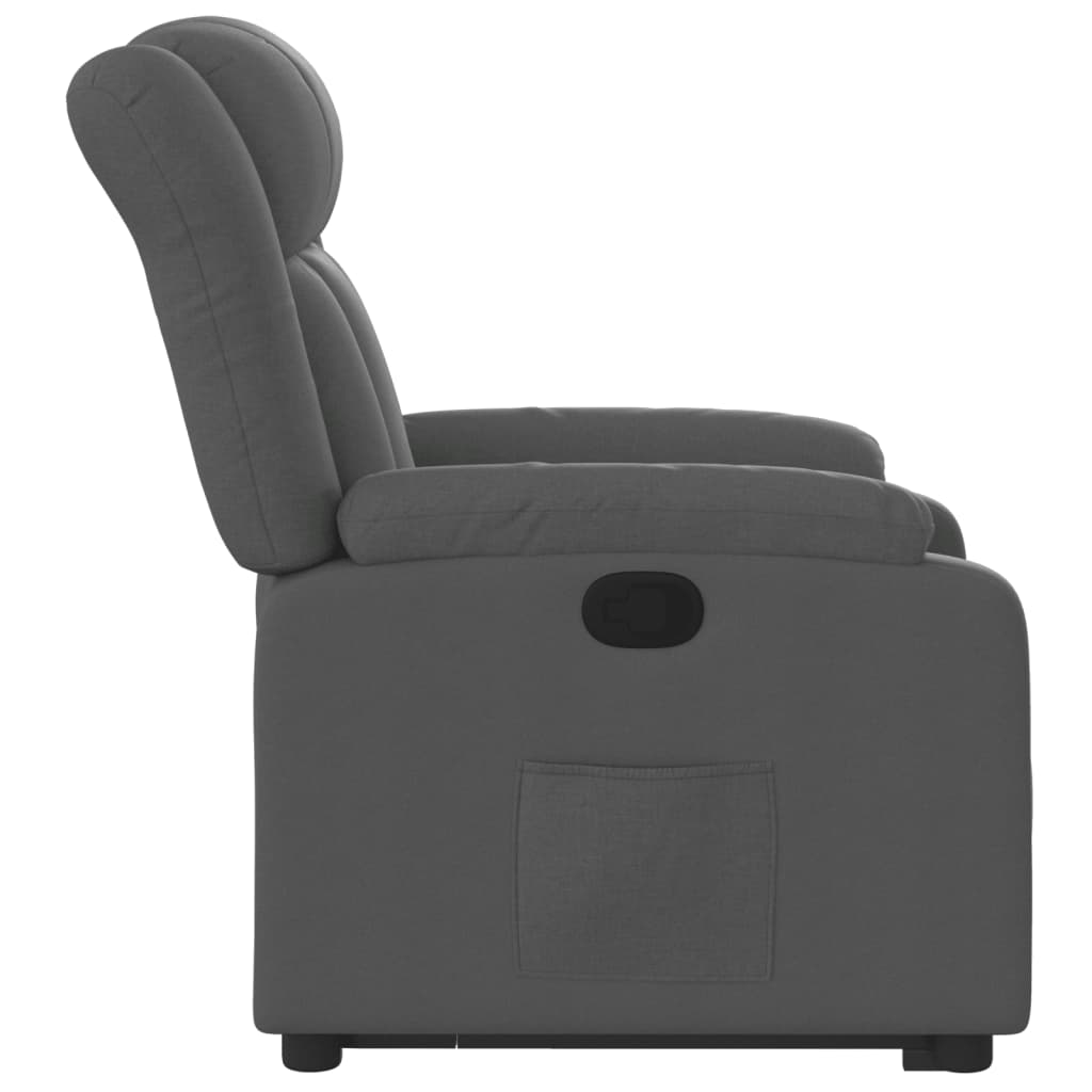 Stand Up Massage Recliner Chair Dark Grey Fabric