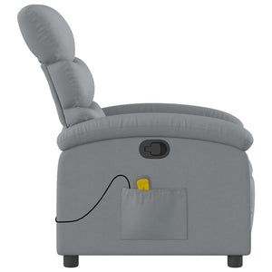 Massage Recliner Chair Light Grey Fabric