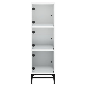 Highboard With Glass Doors White 35X37x120 Cm