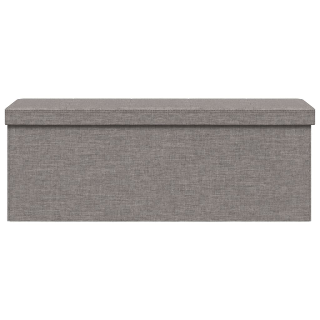 Storage Bench Foldable Light Grey Faux Linen