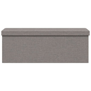 Storage Bench Foldable Light Grey Faux Linen