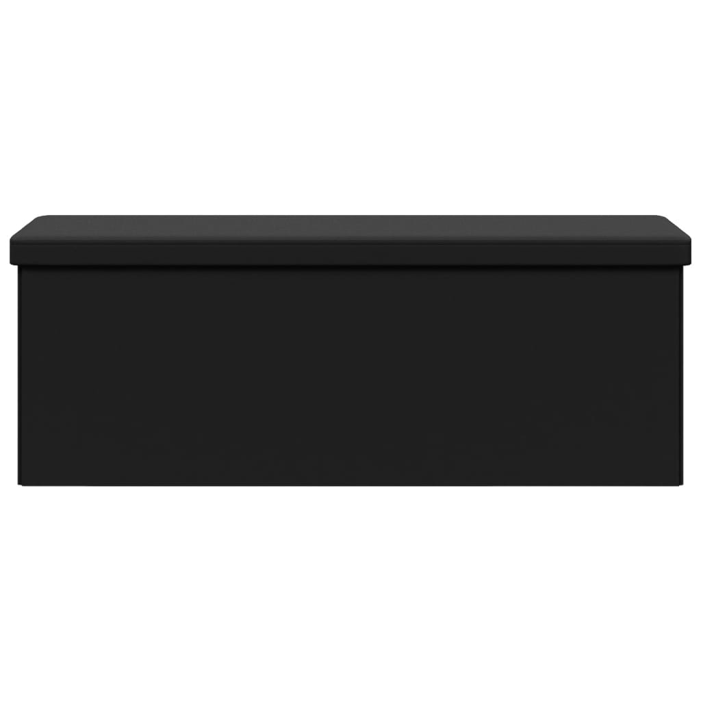 Storage Bench Foldable Black Pvc