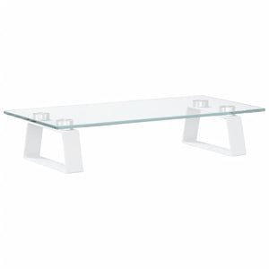 Monitor Stand White 40X20x8 Cm Tempered Glass And Metal