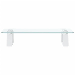 Monitor Stand White 40X20x8 Cm Tempered Glass And Metal