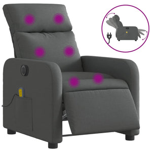 Electric Massage Recliner Chair Dark Grey Fabric