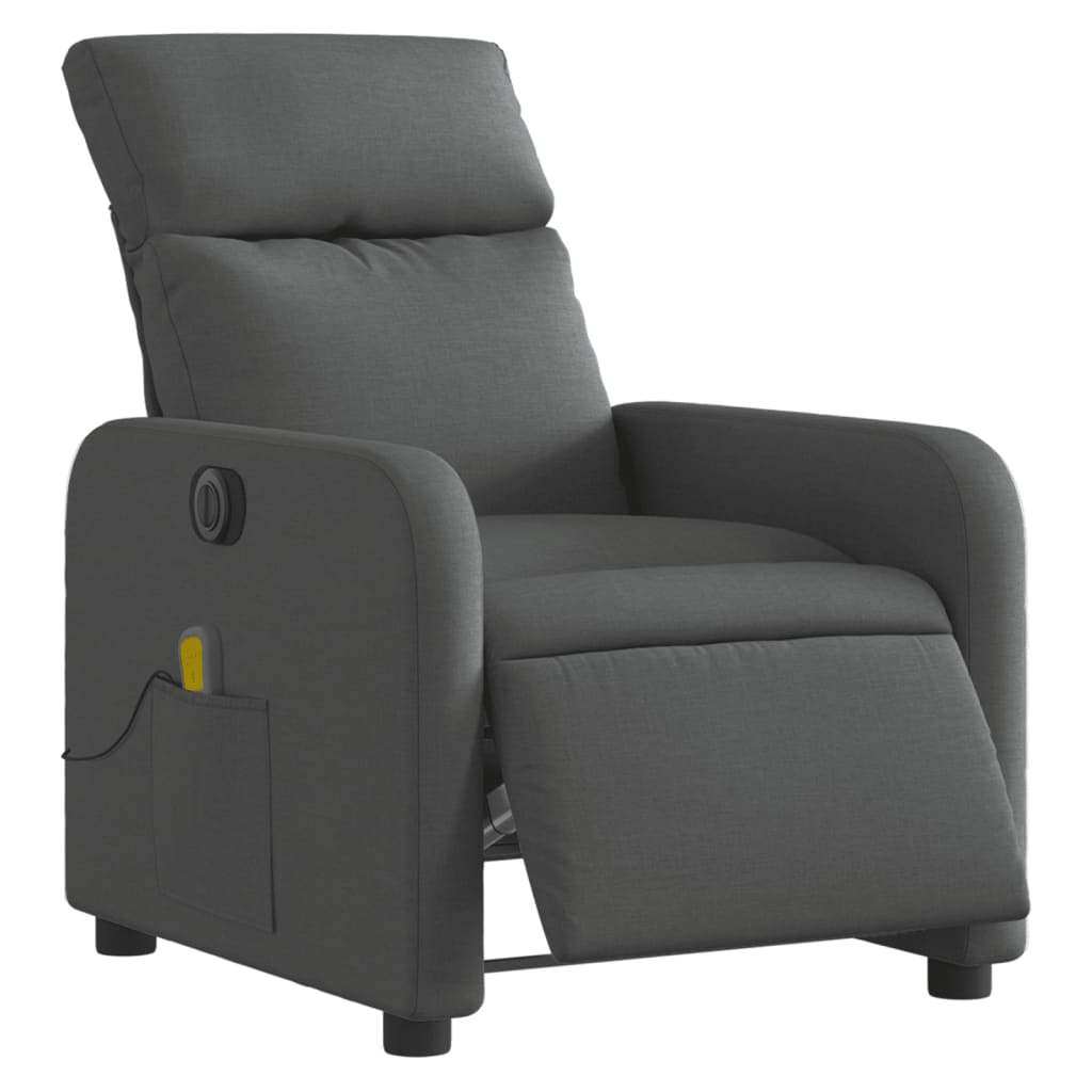 Electric Massage Recliner Chair Dark Grey Fabric