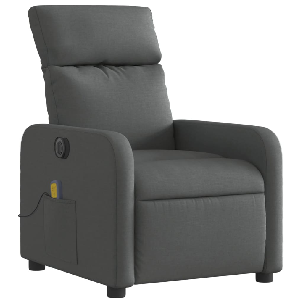 Electric Massage Recliner Chair Dark Grey Fabric