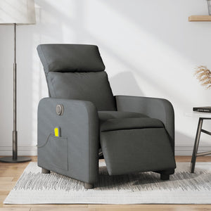 Electric Massage Recliner Chair Dark Grey Fabric